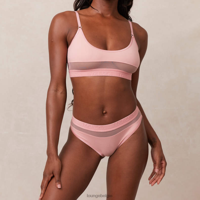 Set van mesh bh en string/slip vrouwen roze Lounge ondergoed 008ZJ184 - Image 3