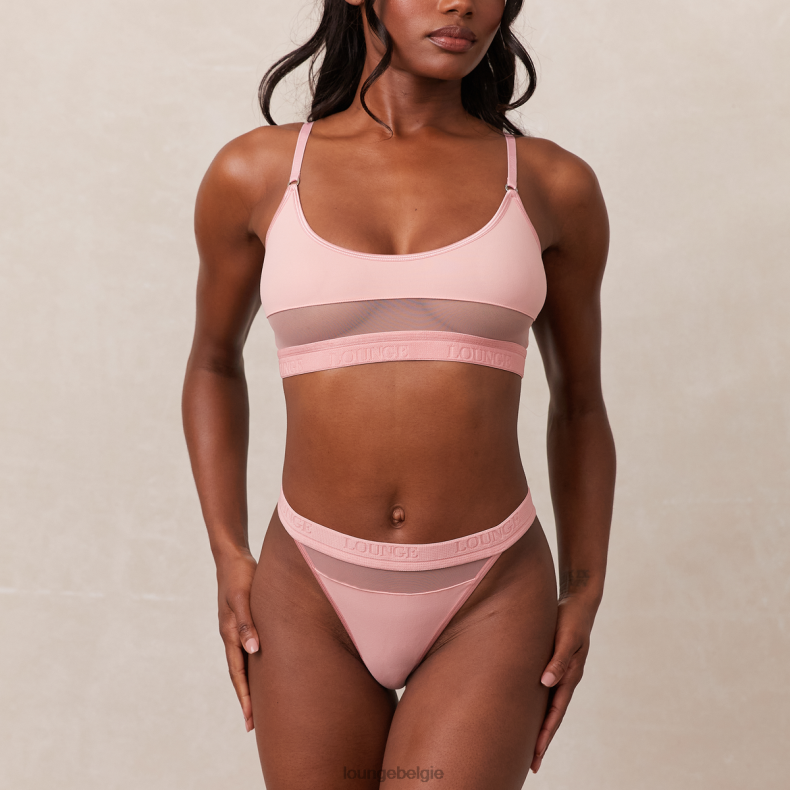 Set van mesh bh en string/slip vrouwen roze Lounge ondergoed 008ZJ184 - Image 9
