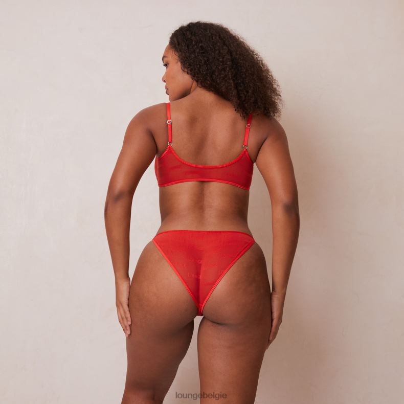 Set van opvallende mesh-bh en string/slip vrouwen rood Lounge ondergoed 008ZJ48 - Image 6