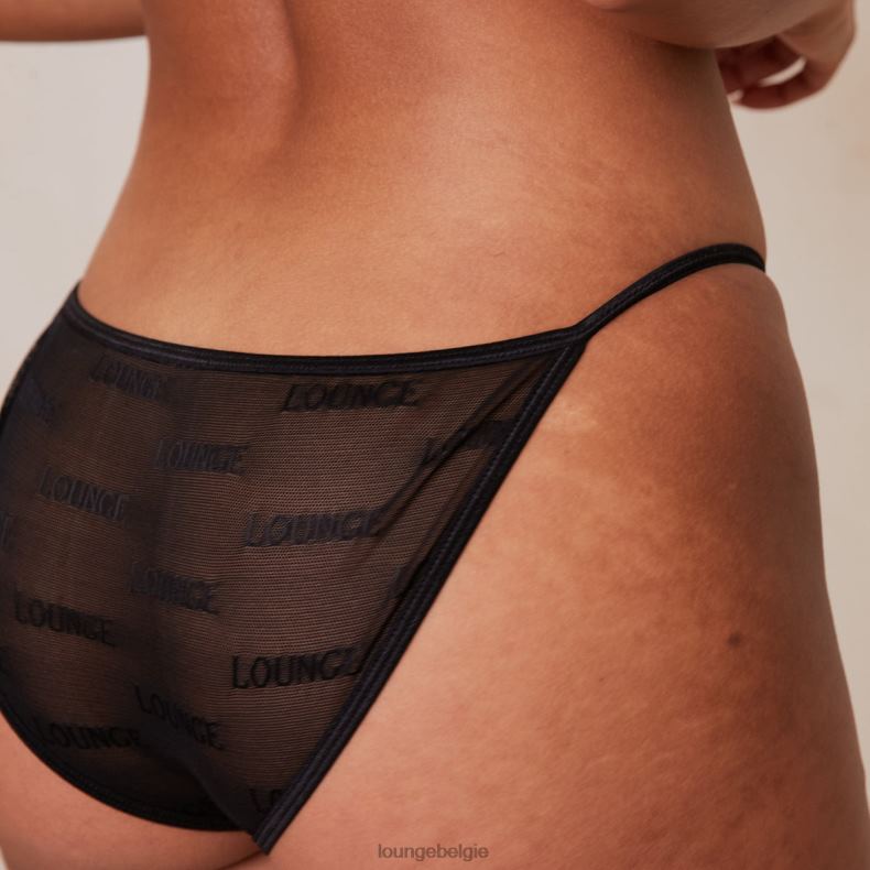 Set van opvallende mesh-bh en string/slip vrouwen zwart Lounge ondergoed 008ZJ36 - Image 4