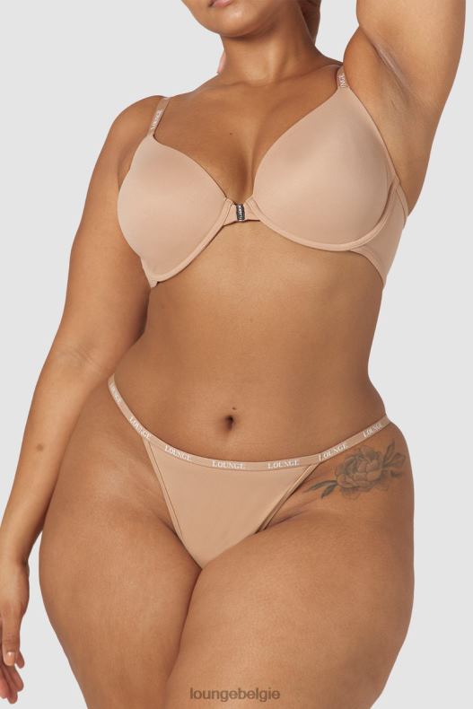 Set van T-shirt-bh en string/slip met gladde sluiting aan de voorkant vrouwen Honing Lounge ondergoed 008ZJ148 - Image 4