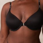 Set van T-shirt-bh en string/slip met gladde sluiting aan de voorkant vrouwen zwart Lounge ondergoed 008ZJ155 - Image 12