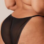 Set van zachte satijnen T-shirt-bh en string/slip vrouwen zwart Lounge ondergoed 008ZJ145 - Image 12