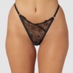 slinky slipje met open achterkant vrouwen zwart Lounge ondergoed 008ZJ252