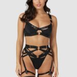 soriya intimi ingesteld vrouwen zwart Lounge ondergoed 008ZJ563