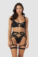 soriya intimi ingesteld vrouwen zwart Lounge ondergoed 008ZJ563