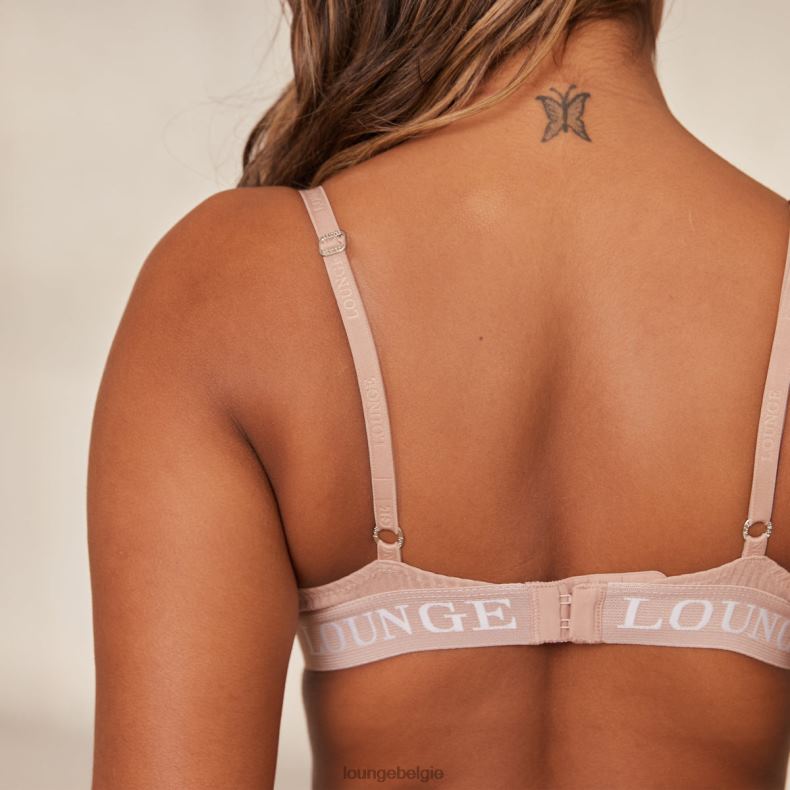 Ultracomfortabele geribbelde T-shirt-bh en stringset vrouwen taupe Lounge ondergoed 008ZJ77 - Image 6