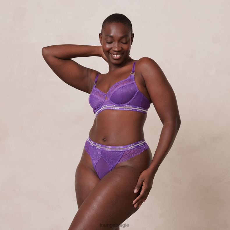 Vogue balconette bh & string/slip set vrouwen paars Lounge ondergoed 008ZJ75 - Image 3