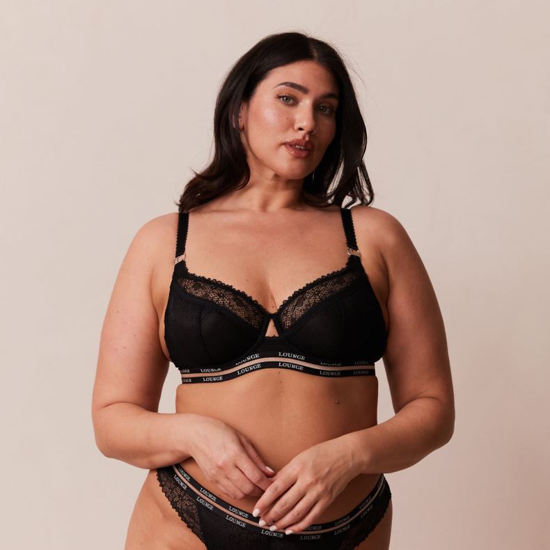 Vogue balconette bh & string/slip set vrouwen zwart Lounge ondergoed 008ZJ69 - Image 23