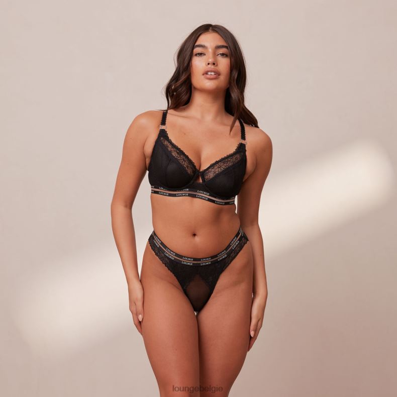 Vogue balconette bh & string/slip set vrouwen zwart Lounge ondergoed 008ZJ69 - Image 5