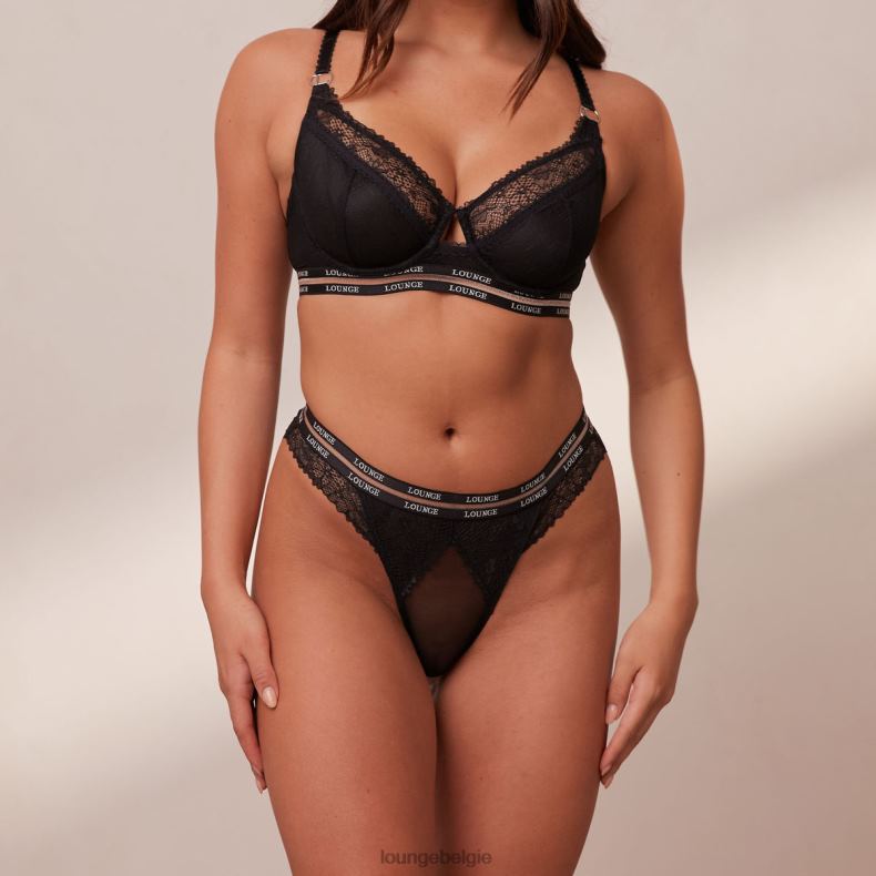Vogue balconette bh & string/slip set vrouwen zwart Lounge ondergoed 008ZJ69 - Image 7