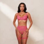 Whitney intimi ingesteld vrouwen felroze Lounge ondergoed 008ZJ612