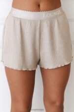 zachte pyjamabroek met wafelpatroon vrouwen nerts Lounge kleding 008ZJ964
