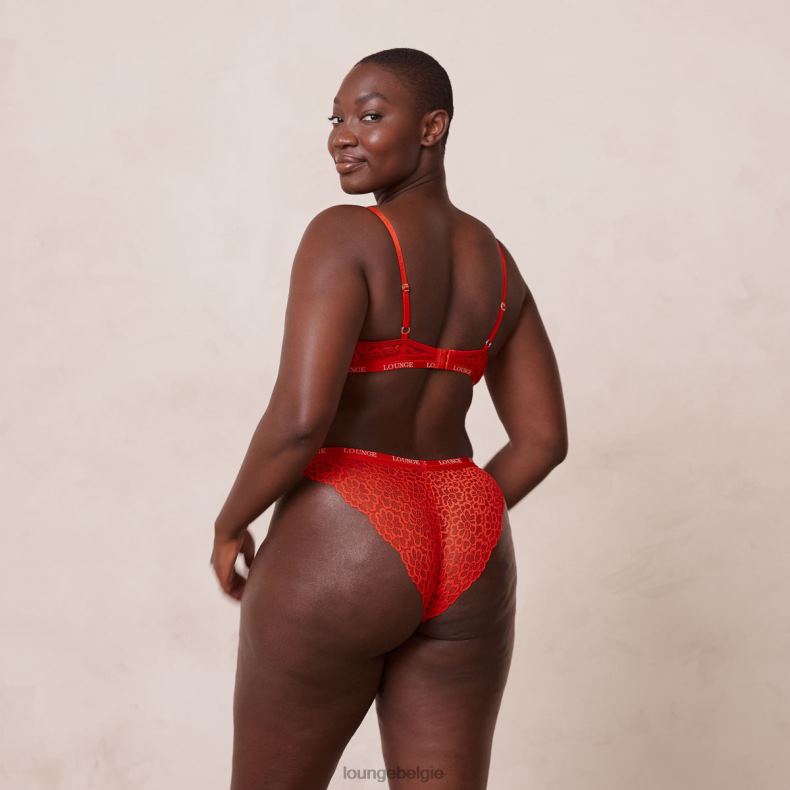 zijden balconette bh & string/slip set vrouwen rood Lounge ondergoed 008ZJ54 - Image 12