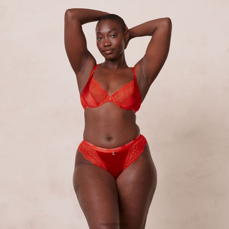 zijden balconette bh & string/slip set vrouwen rood Lounge ondergoed 008ZJ54 - Image 21