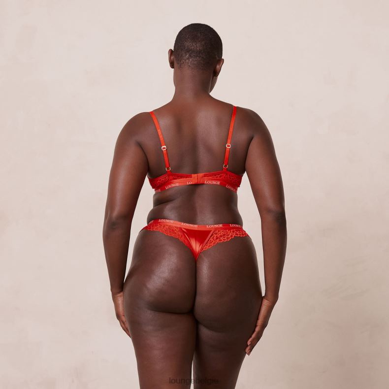 zijden balconette bh & string/slip set vrouwen rood Lounge ondergoed 008ZJ54 - Image 22