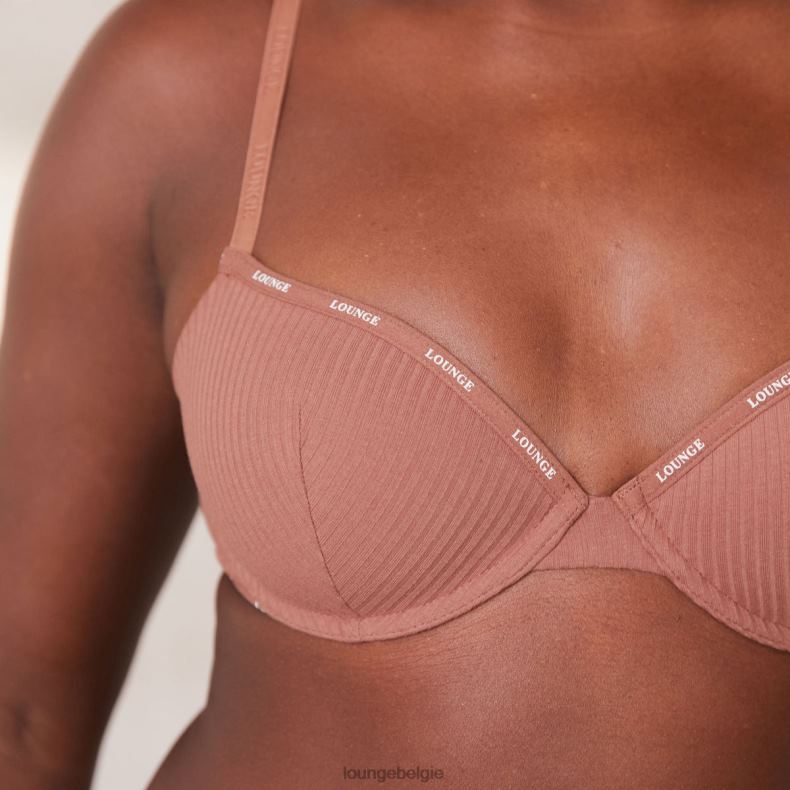 Zo zachte, geribbelde T-shirt-bh en stringset vrouwen mokka Lounge ondergoed 008ZJ10 - Image 12