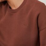 365 oversized trui met ronde hals vrouwen chocolade Lounge kleding 008ZJ872 - Image 4