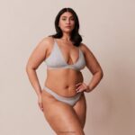 bamboe minimale driehoekige bh & string/slip set vrouwen grijs Lounge ondergoed 008ZJ214 - Image 11