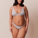 bamboe minimale driehoekige bh & string/slip set vrouwen grijs Lounge ondergoed 008ZJ214 - Image 14