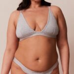 bamboe minimale driehoekige bh & string/slip set vrouwen grijs Lounge ondergoed 008ZJ214 - Image 15
