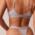 bamboe minimale driehoekige bh & string/slip set vrouwen grijs Lounge ondergoed 008ZJ214 - Image 20