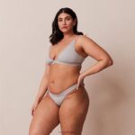bamboe minimale driehoekige bh & string/slip set vrouwen grijs Lounge ondergoed 008ZJ214 - Image 3