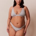 bamboe minimale driehoekige bh & string/slip set vrouwen grijs Lounge ondergoed 008ZJ214 - Image 23