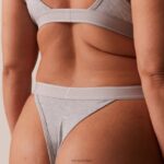 bamboe minimale driehoekige bh & string/slip set vrouwen grijs Lounge ondergoed 008ZJ214 - Image 4