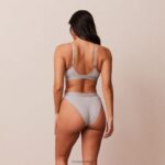 bamboe minimale driehoekige bh & string/slip set vrouwen grijs Lounge ondergoed 008ZJ214 - Image 6
