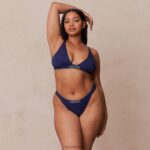 bamboe minimale driehoekige bh & string/slip set vrouwen marine Lounge ondergoed 008ZJ217 - Image 21