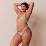 bamboe minimale driehoekige bh & string/slip set vrouwen olijf Lounge ondergoed 008ZJ218 - Image 4