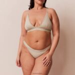 bamboe minimale driehoekige bh & string/slip set vrouwen olijf Lounge ondergoed 008ZJ218 - Image 7
