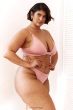 bamboe minimale driehoekige bh & string/slip set vrouwen roze Lounge ondergoed 008ZJ206 - Image 6