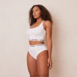 Basisset bralette en string/slip van bamboe vrouwen wit Lounge ondergoed 008ZJ221 - Image 14