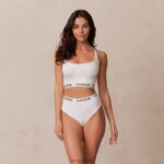 Basisset bralette en string/slip van bamboe vrouwen wit Lounge ondergoed 008ZJ221 - Image 5