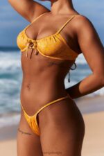 bikinitopje met bloemenmotief vrouwen geel Lounge badkleding 008ZJ968 - Image 3