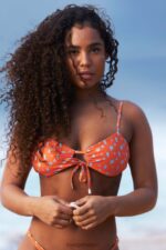 bikinitopje met bloemenmotief vrouwen oranje Lounge badkleding 008ZJ972 - Image 2