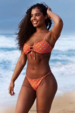 bikinitopje met bloemenmotief vrouwen oranje Lounge badkleding 008ZJ972 - Image 4