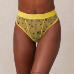 Bloemen mesh string vrouwen geel Lounge ondergoed 008ZJ293