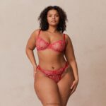 Blozende set met geborduurde balconnetbeha en g-string/slip vrouwen felroze Lounge ondergoed 008ZJ83