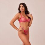Blozende set met geborduurde balconnetbeha en g-string/slip vrouwen felroze Lounge ondergoed 008ZJ83 - Image 30