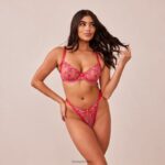 Blozende set met geborduurde balconnetbeha en g-string/slip vrouwen felroze Lounge ondergoed 008ZJ83 - Image 7