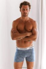 boxers driepak Heren blauwe afdruk Lounge ondergoed 008ZJ440 - Image 2