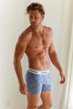 boxers driepak Heren blauwe afdruk Lounge ondergoed 008ZJ440 - Image 5
