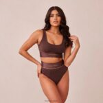 bralette en slipje setje vrouwen chocolade Lounge ondergoed 008ZJ231