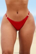 Cali getextureerd bikinibroekje vrouwen rood Lounge badkleding 008ZJ989