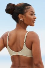 Cali getextureerde bikinitop vrouwen olijf Lounge badkleding 008ZJ986 - Image 2