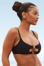 Cali getextureerde bikinitop vrouwen zwart Lounge badkleding 008ZJ990 - Image 3