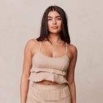 Cami-pyjamatopje met ruches vrouwen nerts Lounge kleding 008ZJ916
